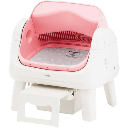 Petpivot Autoscooper 12 Lite Open Top Self Cleaning Cat Litter Box, Automatic Litter Box with 7 Pairs of Safety Sensors, Anti-Pinch Protection, Easy Access Step for Senior Cats