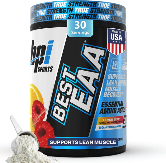 Essential Amino Acids EAA Powder - Pre, Intra & Post Workout Drink - BCAA Powder for Men & Women, EAA + BCAA + Hydration, Advanced Formula with 10G of EAA. (Lemon Berry)