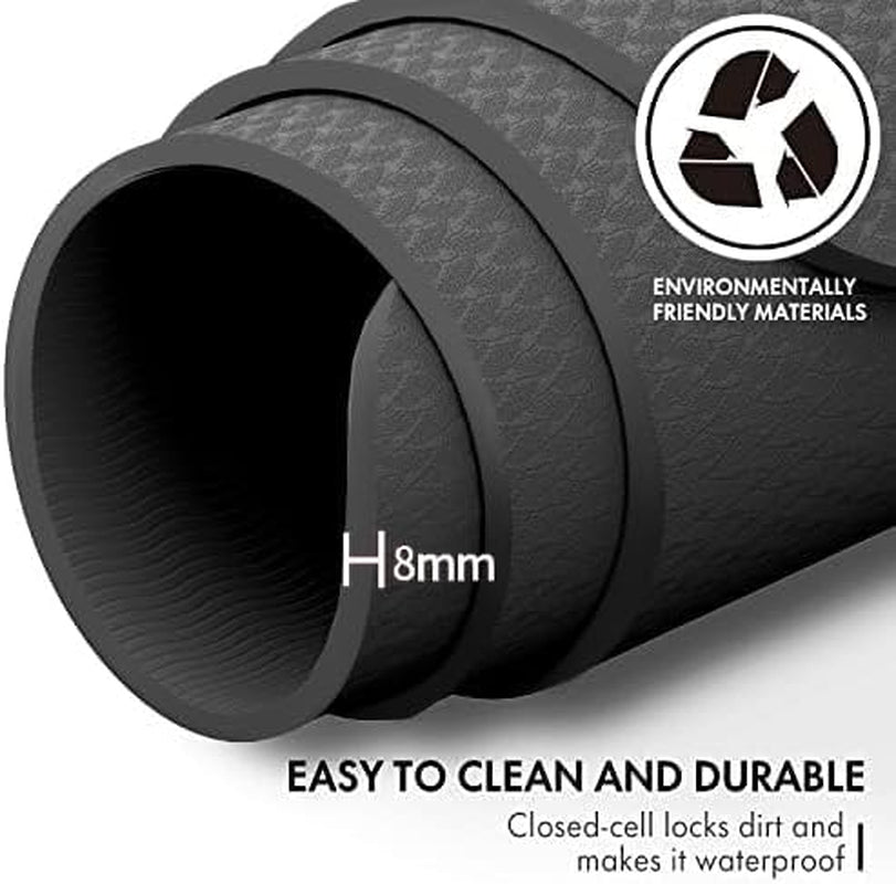 Large Yoga Mat 6'X 4'（72”X 48”）—1/4" &1/3" Extra Wide Exercise Mat 183Cm X 122Cm Large Exercise Mat Big Home Yoga Mat Pilates Mat,Non Slip,Thick,Tpe Workout Mat,For Women & Men, Yoga, Pilates, Gym and Floor Workouts Pilates