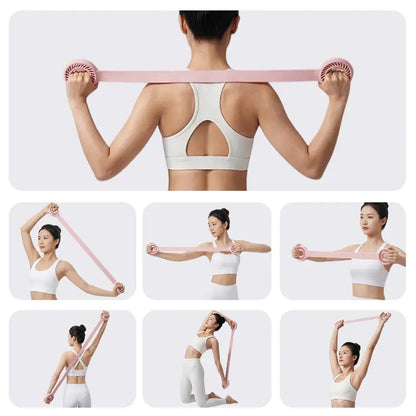 [Summerwins] Women’S Silicone Figure 8 Resistance Band - Lightweight Elastic Hand Gripper Flexible Grip Attachment Hand-Pulling Band, Shoulder Stretch Tool for Home Yoga, Desk Breaks, Arm Workout for Woman, Resistance Band Workout, Handheld