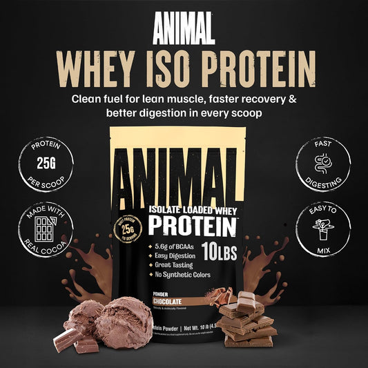 Whey Isolate Protein Powder, 25G High Protein | Chocolate 10LB | Great Tasting Blend for Pre & Post Workout | Digestive Enzymes & 5.6G Bcaas | Build Strength, Lean Muscle & Recover Faster