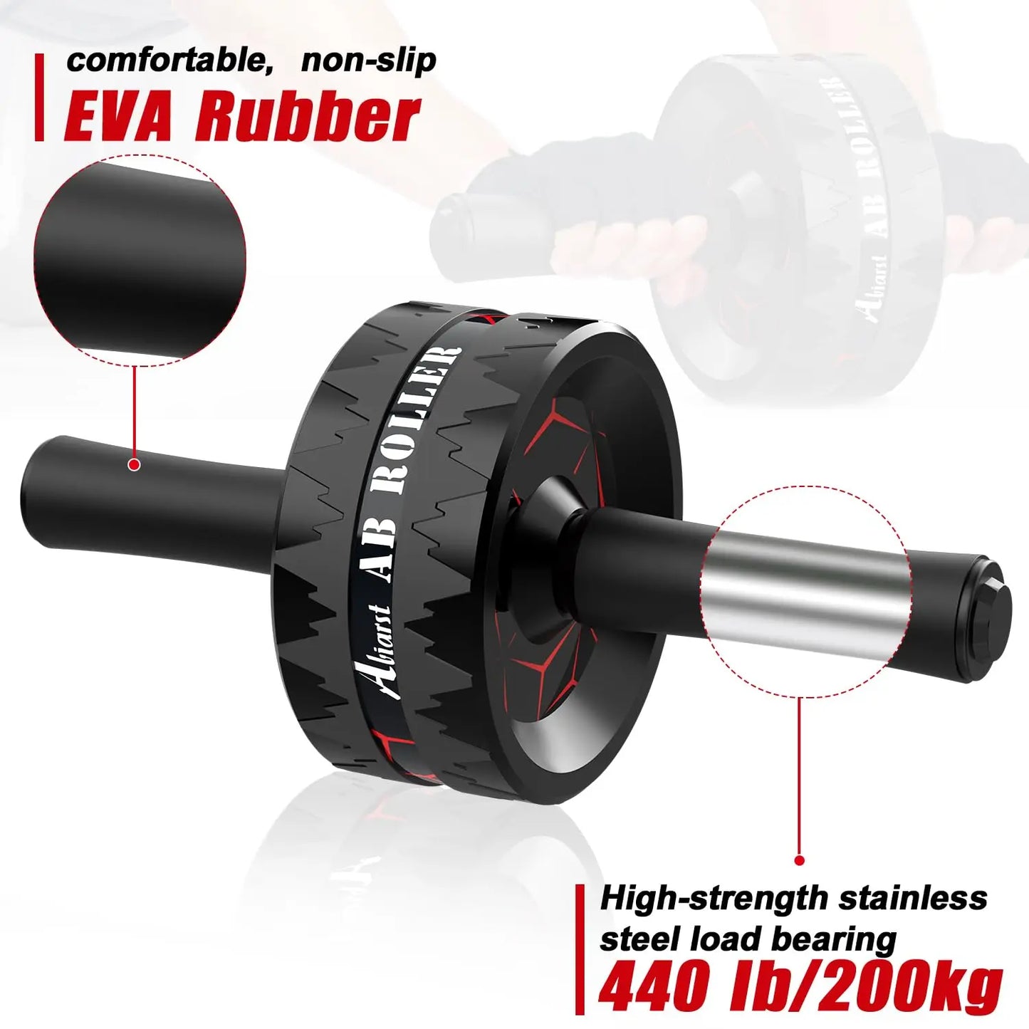 Ab Roller Wheel | Core Strength & Ab Training Equipment with Knee Pad
