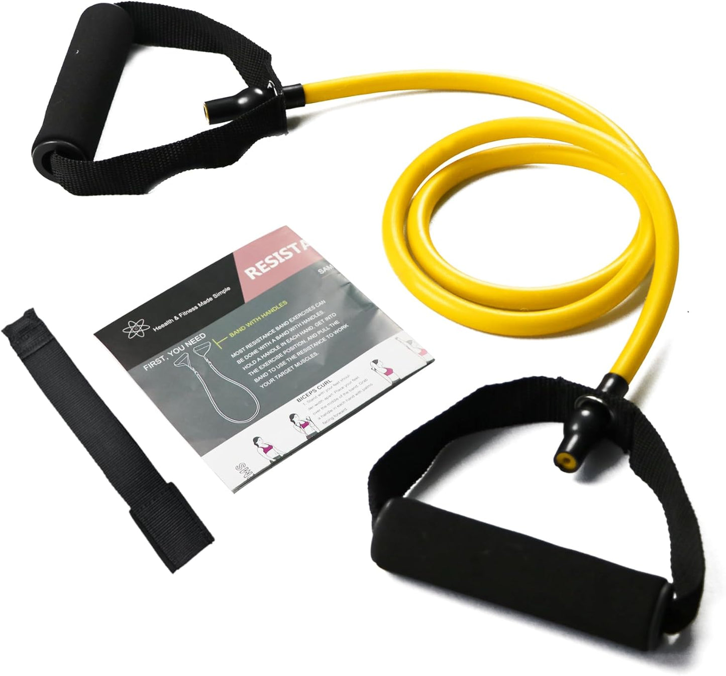 Resistance Bands with Handles, Exercise Bands with Handles, Door Anchor | Physical Therapy & Rehab, Home Workout Pilates Yoga, Non-Slip Handles, Portable Travel, TPE