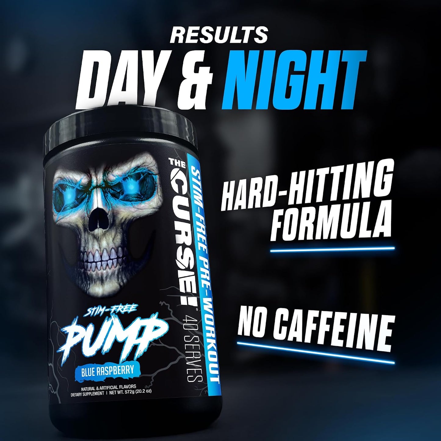 the Curse! Stim-Free Pre Workout Powder, Sour Candy, 40 Servings | Caffeine Free Pump, Non Stim Pre Workout, with L-Citrulline & Beta-Alanine for Nitric Oxide Support and Performance.