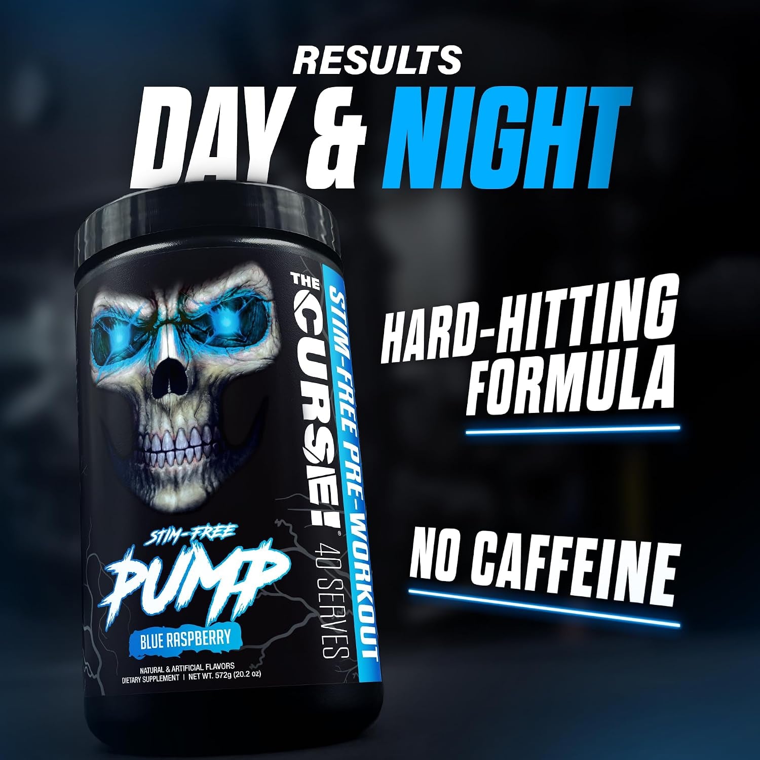the Curse! Stim-Free Pre Workout Powder, Sour Candy, 40 Servings | Caffeine Free Pump, Non Stim Pre Workout, with L-Citrulline & Beta-Alanine for Nitric Oxide Support and Performance.