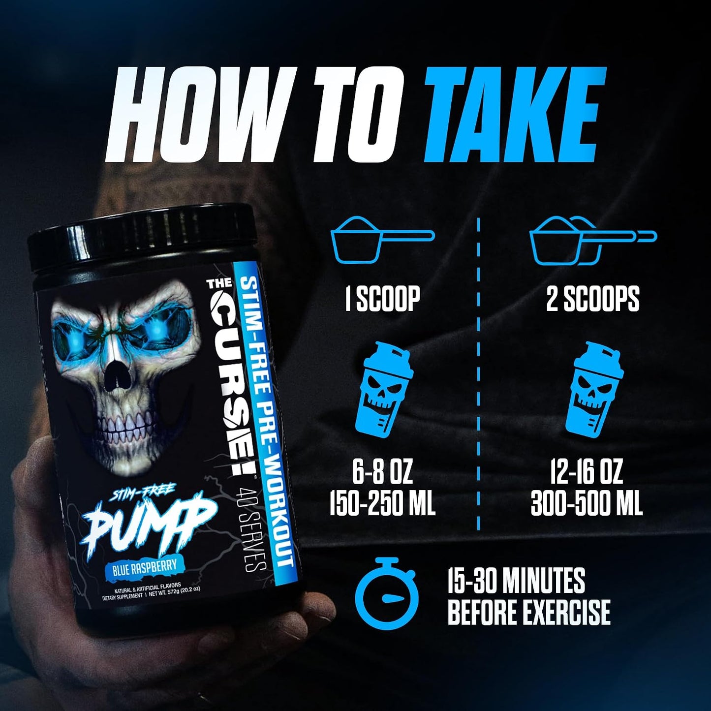 the Curse! Stim-Free Pre Workout Powder, Sour Candy, 40 Servings | Caffeine Free Pump, Non Stim Pre Workout, with L-Citrulline & Beta-Alanine for Nitric Oxide Support and Performance.