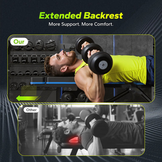 Merach Weight Bench, Foldable Weight Benches for Home Gym with 990 LBS, Adjustable Weight Bench with 72 Training Angles, Incline Bench Press for Full Body Backtoschool