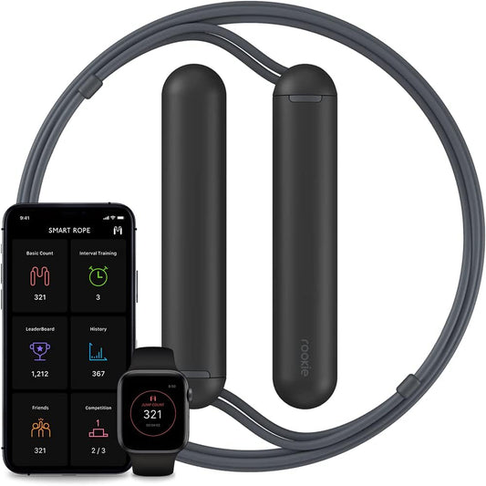 Smart Rope Rookie – Smart Jump Rope with Counter & App, Bluetooth Fitness Tracker, Adjustable Jump Rope for Weight Loss, Cardio, HIIT & Home Workouts