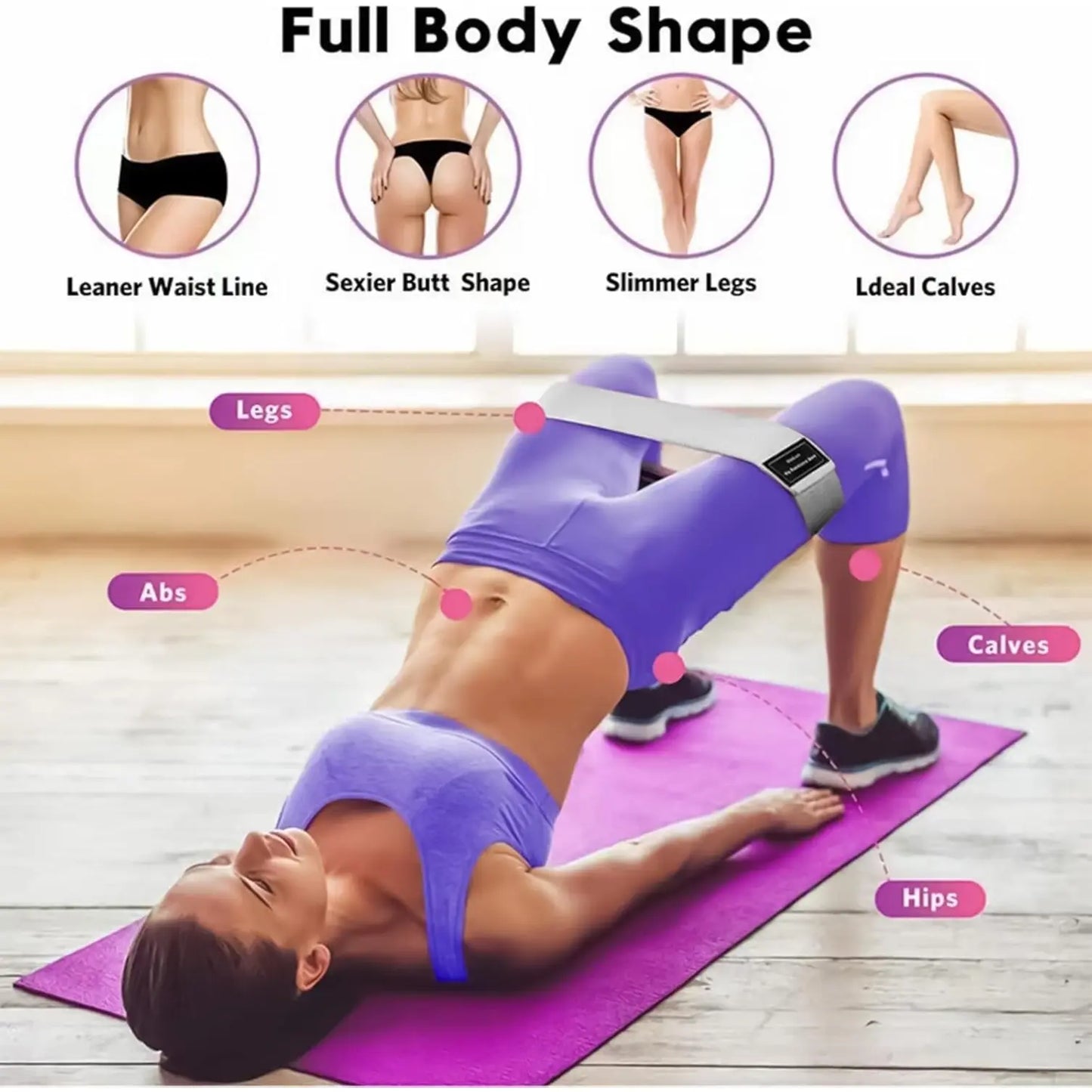 3 Pcs Resistance Bands with Storage Bag Workout Bands Guide Elastic Booty Bands for Fabric Legs Exercise Bands for Hip Thigh Glute