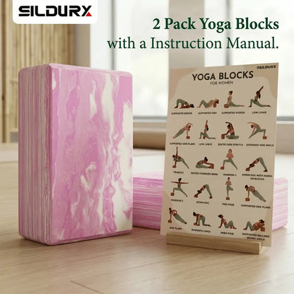 2-Pack Yoga Blocks, High-Density Yoga Brick Foam Blocks Non-Slip EVA Foam Block Yoga Props Accessories Yoga Equipment for Yoga Pilates Stretching and Meditation Stretching Gear