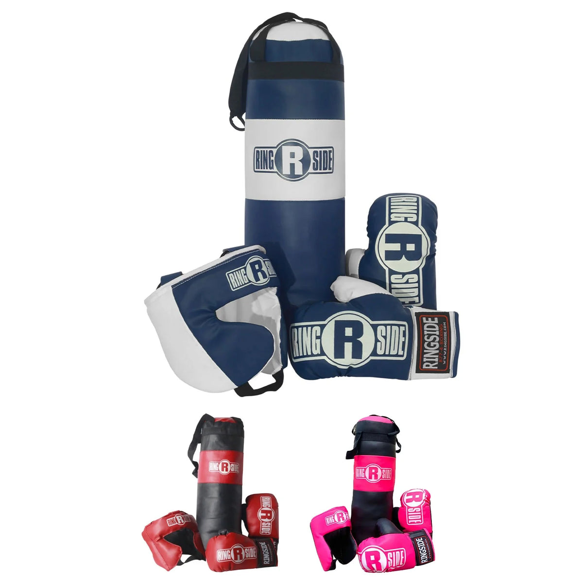 Kids Boxing Set with Mini Heavy Bag, Gloves and Headgear - Black