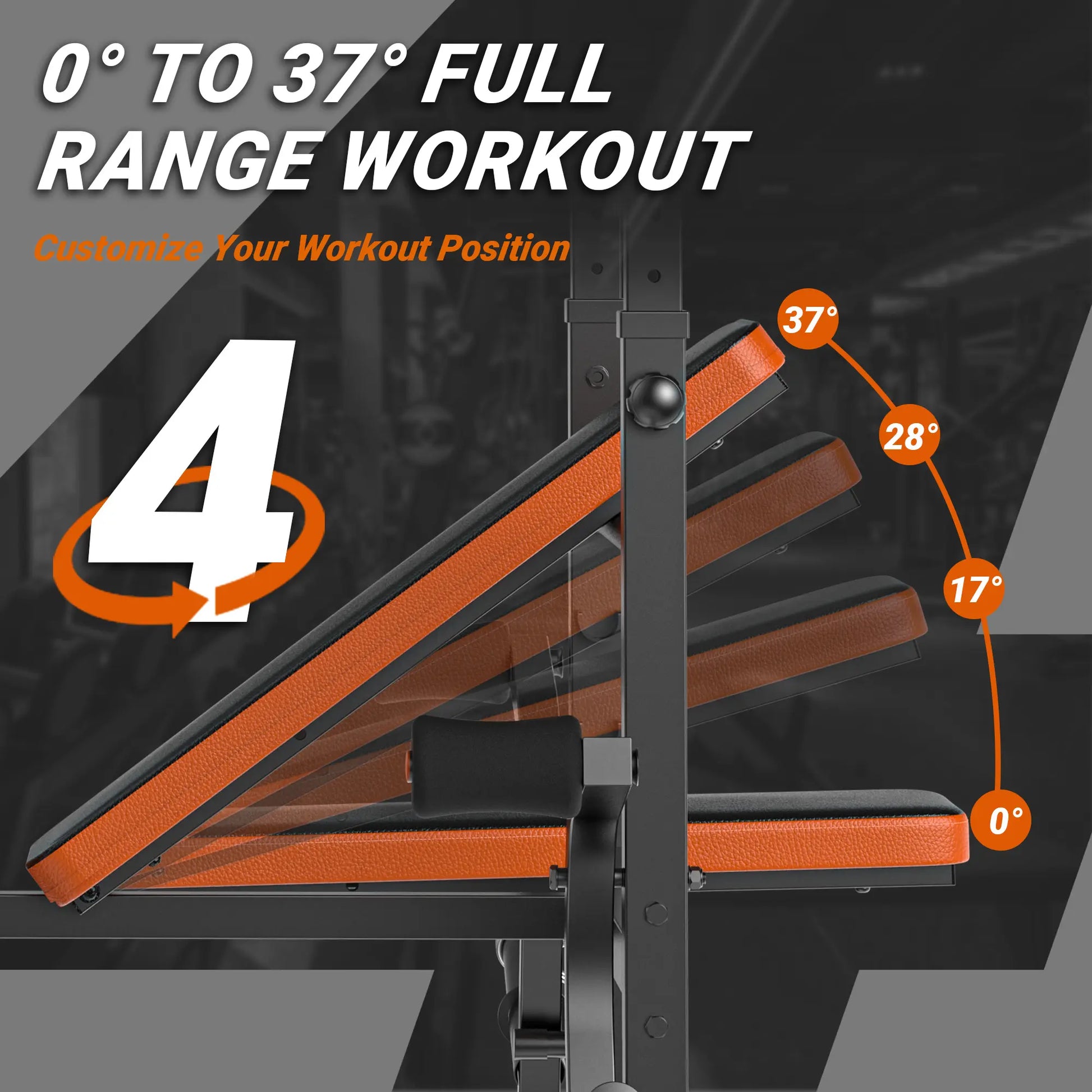 Bearbro 660Lb 6-In-1 Adjustable Weight Bench with Multi-Purpose Workout Bench Set with Barbel Rack and Leg Developer for Home Gym Full Body Function Strength Training，Barbell Rack Can Support up to 990 Pounds