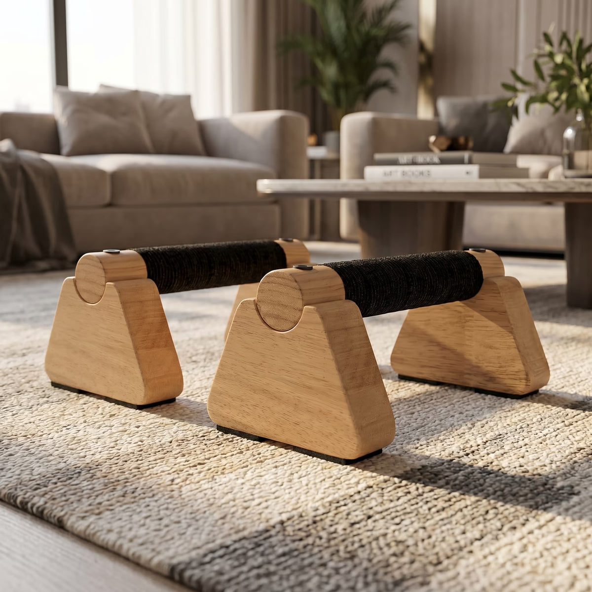 ZHANGJIA Parallettes Bars - Wooden Calisthenics Equipment for Handstand Training, Push up Bars & Calisthenics Bar - Handstand Blocks and Pushup Handles for Men