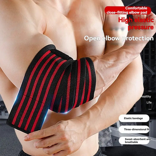 Professional Pressure Band Elbow Support, Fitness Weightlifting Gear, Gym Sports Accessories, Push Press Strength Arm Guard, Assist Wrap Brace