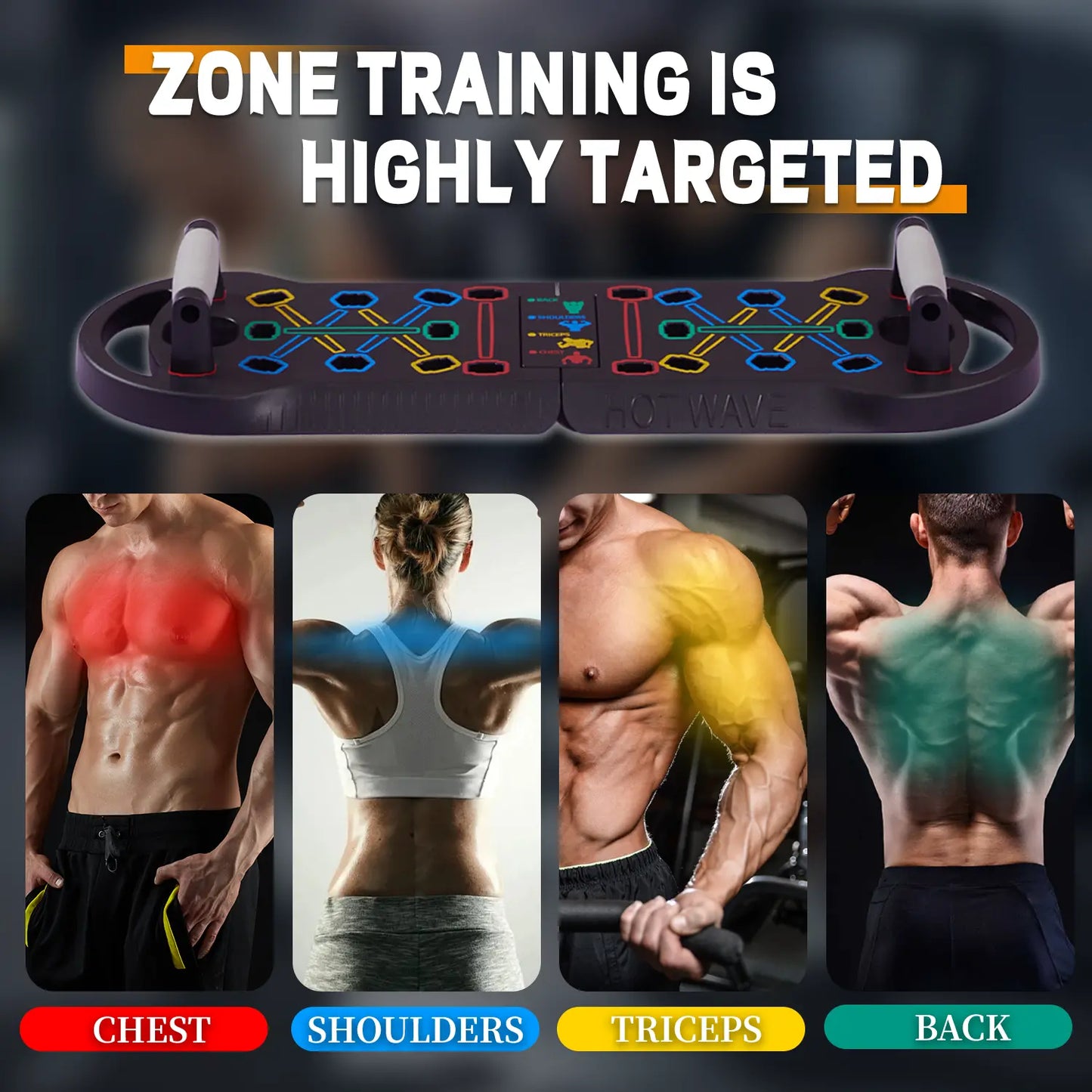 HOTWAVE Push up Board Fitness,Professional Strength Training Equipment for Chest, Shoulders, Back & Triceps, Portable Workout Station with Non-Slip Handles Home Exercise Machine Arm Exerciser Push up Stand Push up Bars