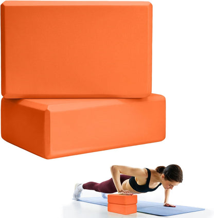2 Pcs Yoga Blocks, 9X6X3 Inch Foam Blocks for Pilates