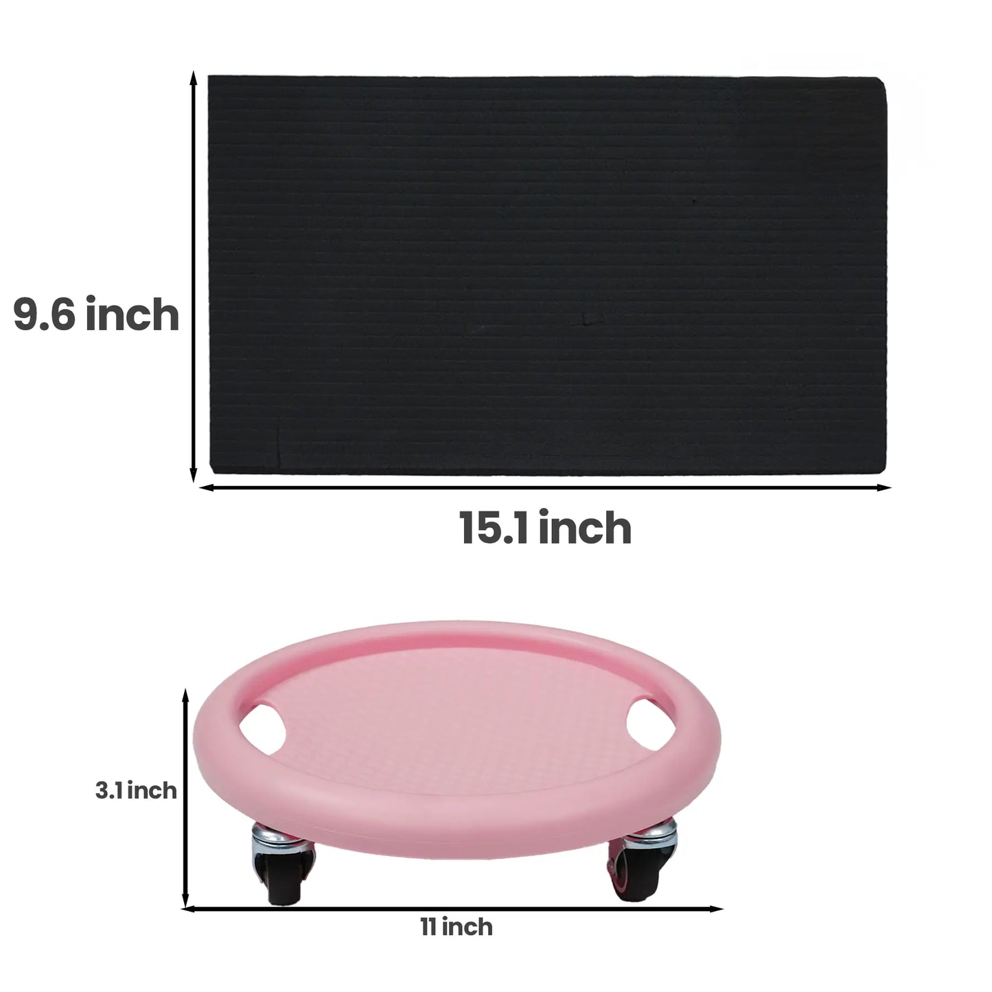 KYOUBY Ab Roller Wheel - 4 Anti-Slip PU Wheels Core Coaster, Adjustable Crunch Trainer, Abdominal Exercise Board, Ab Workout Machine, at Home Gym Equipment for Core Training