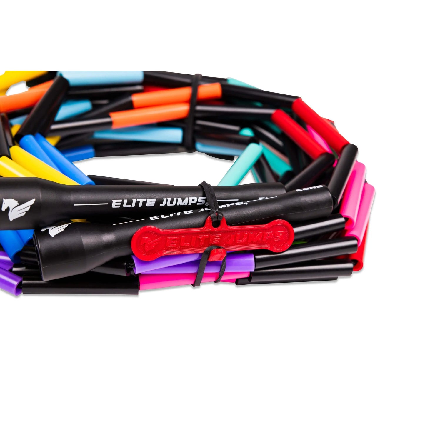 Elite Jumps Rainbow Redux Double Dutch Jump Rope 14Ft, 2 Pack | 2" Beaded Double Dutch Jump Rope for Adults & Kids | Made with Unbreakable Handles and Shatterproof Beads