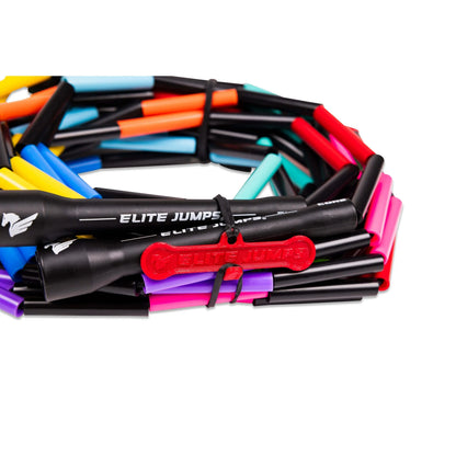 Elite Jumps Rainbow Redux Double Dutch Jump Rope 14Ft, 2 Pack | 2" Beaded Double Dutch Jump Rope for Adults & Kids | Made with Unbreakable Handles and Shatterproof Beads