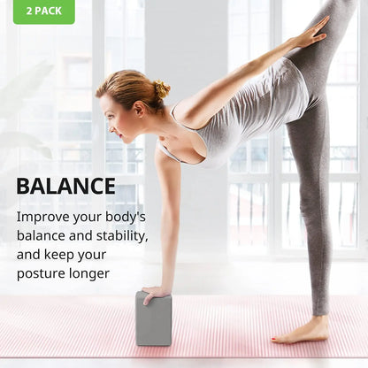 Square Yoga Blocks, 2 Counts High Density Artificial Bricks, Solid Color Yoga Bricks for Women & Men, Yogachallenge, Yoga Equipment