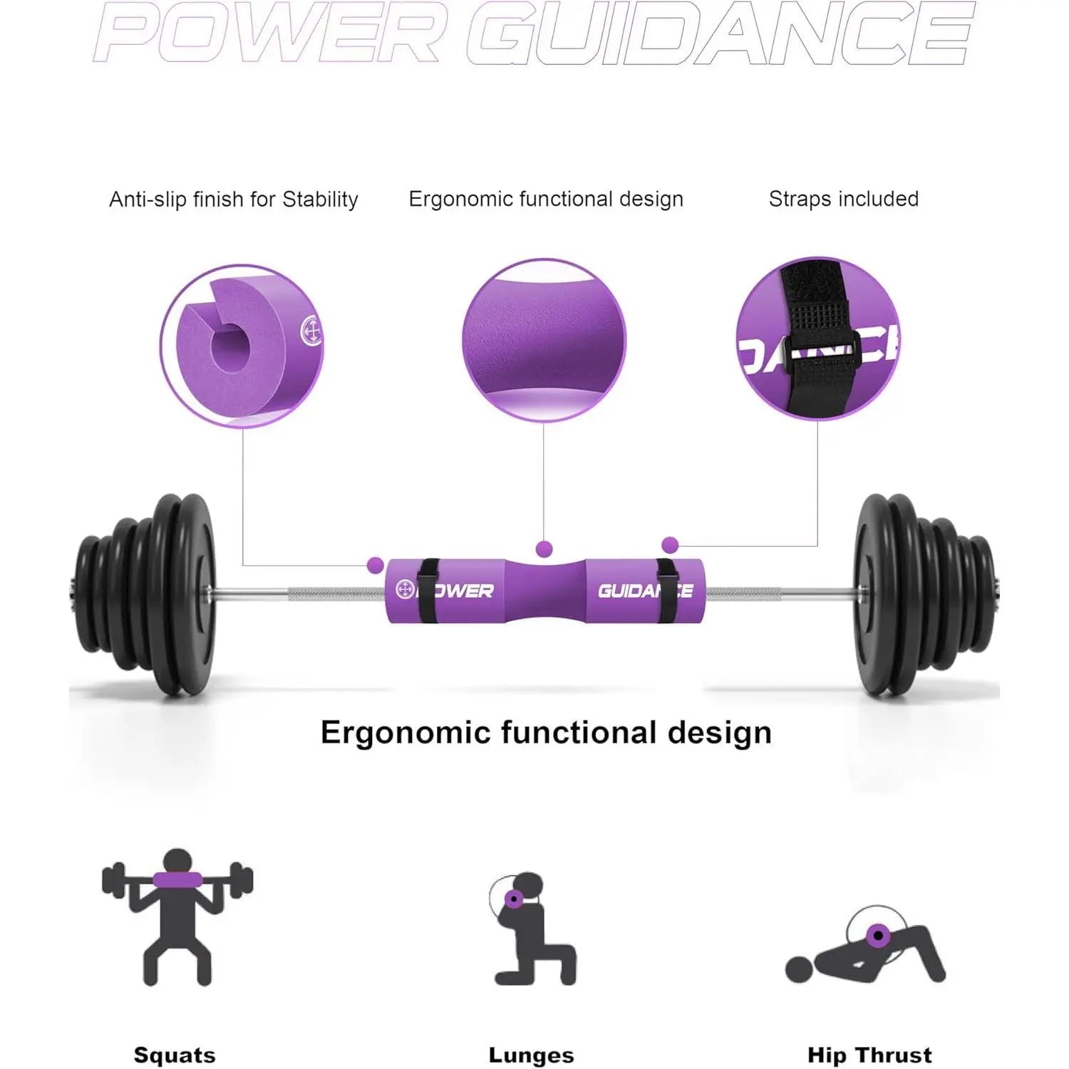 High-Density Foam Barbell Squat Neck & Shoulder Protective Pad, Fitness Accessories, Sport Gym Accessories with Impact Absorption, Ergonomic Contour, Light Weight Design, Fits Standard & Olympic Bars, Reduces Spinal Injuries, Ideal for Squats & Lunges, Ab