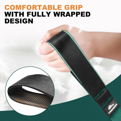 Trideer Stretching Strap for Physical Therapy, Non-Elastic Yoga Strap with 10 Loops, Durable Nylon Stretch Bands for Rehabilitation, Exercise, Pilates, Leg Stretcher with Training Manual and Poster