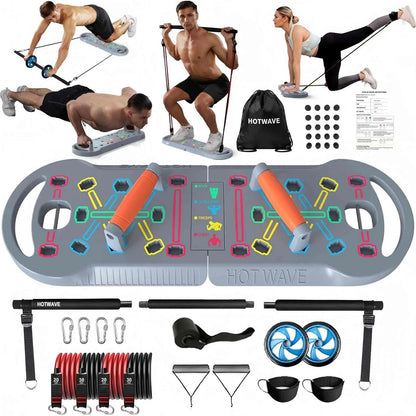 HOTWAVE Push up Board Fitness,Professional Strength Training Equipment for Chest, Shoulders, Back & Triceps, Portable Workout Station with Non-Slip Handles Home Exercise Machine Arm Exerciser Push up Stand Push up Bars