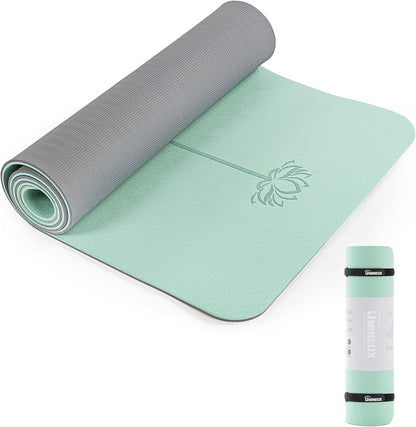 Yoga Mat Extra Thick 1/3'' & 2/5" Non Slip Yoga Mats for Women Eco Friendly TPE Fitness Exercise Mat with Carrying Sling & Storage Bag