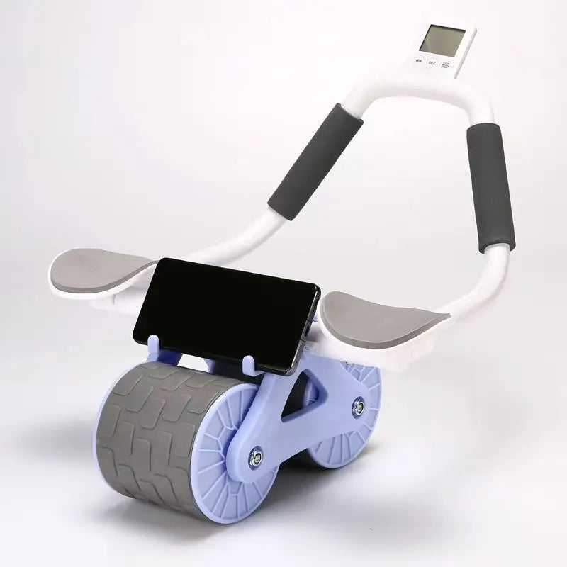 Ab Roller Wheel with Rebound Design, Core Trainer with Elbow Support & Timer, Home Gym Fitness Equipment for Strength Training
