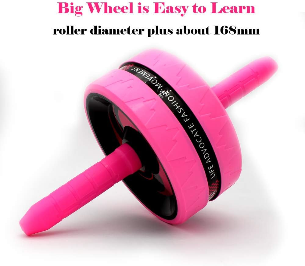Ab Roller Wheel for Abs Workout - Complete Home Gym Set with AB Wheel Roller, Knee Mat, and Jump Rope (Pink)