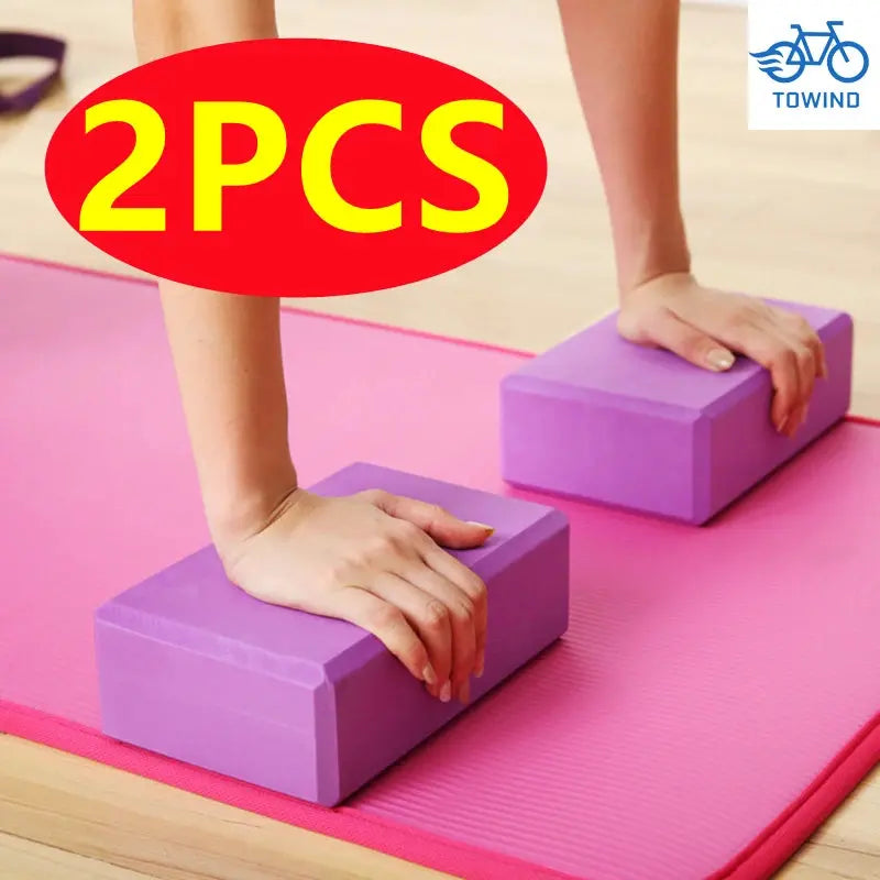2PCS Gym Blocks Foam Brick Training Exercise Fitness Equipment Dance Yoga Auxiliary Tool Stretching Body Shaping Yoga Blocks