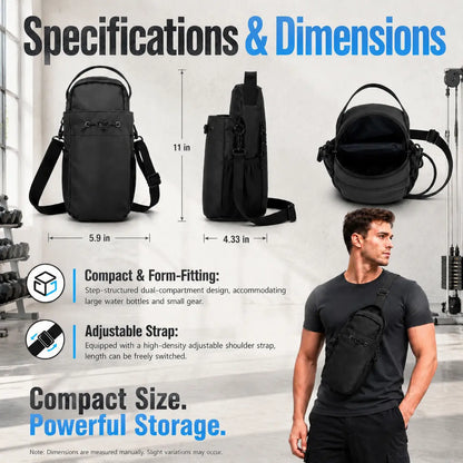 Crossbody Bag for Men and Women, Portable Sling Bag with Multi Pocket Storage Organizer, Waterproof Utility Pouch with Magnetic Closure, Compact Gym Workout Bag for Travel, Sports, Outdoor Activities and Everyday Carry Homeessentials