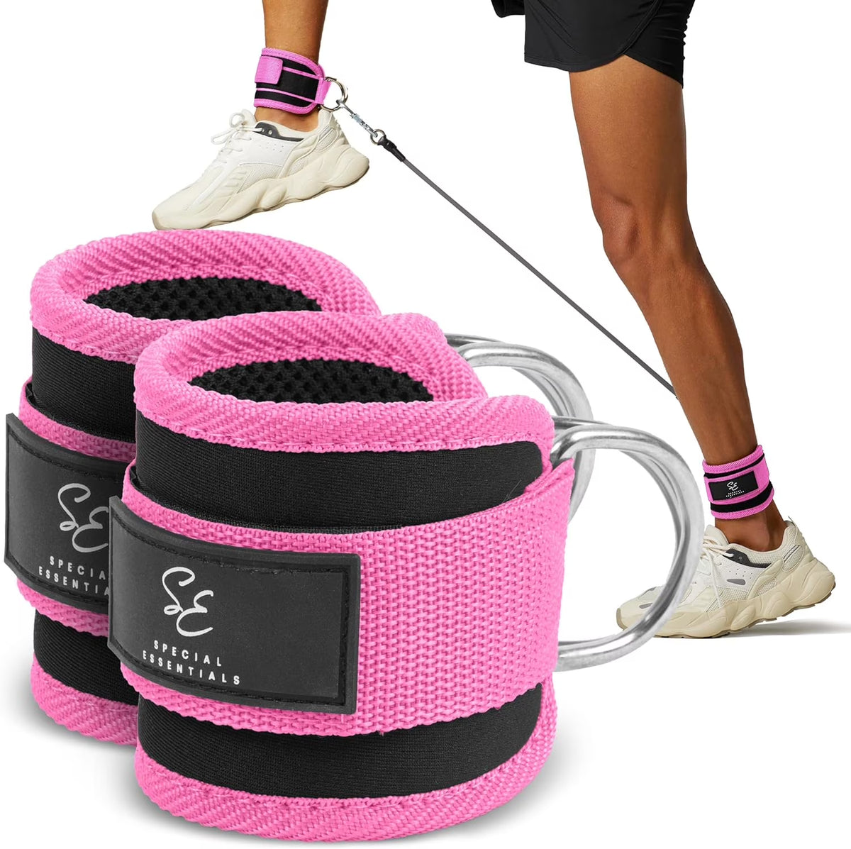 Ankle Strap for Cable Machine and Resistance Bands Premium Neoprene Gym and Workout Kickback Ankle Cuffs with Adjustable Strap for Enhanced Leg and Glute Exercises
