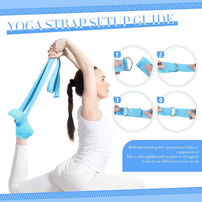 Pilates Equipment Kit for Home Workout Pilates Ring and Ball Set for Women 12'' Circle Yoga Fitness Essentials Kit with Resistance Bands, Yoga Strap, Socks,Bag