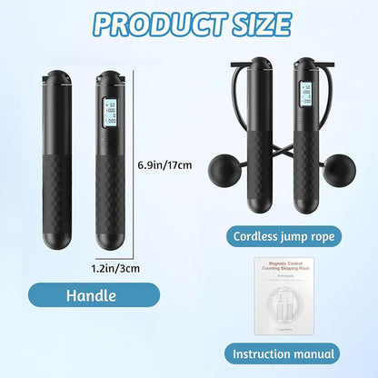 Weighted Adjustable Jump Rope with 3-In-1 LCD Counter, EVA Rope with Silicone Grip Handles, Fitness Equipment for Home Workouts, Boxing & HIIT Training for Kids to Adults, Weighted Jump Ropes