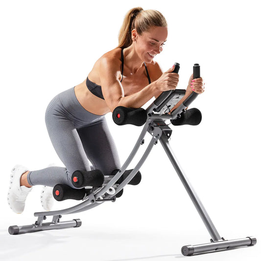 SUNNY Curved Rail Ab Core Glider Machine Extended Range Heavy Duty Whole Body Home Gym Abs Trainer Adjustable Incline Ab Crunch Workout Machine Core Strength Belly Fat Exercise Equipment Smooth Glide Abdominal Trainer Fitness Cardio Comfortable Padding