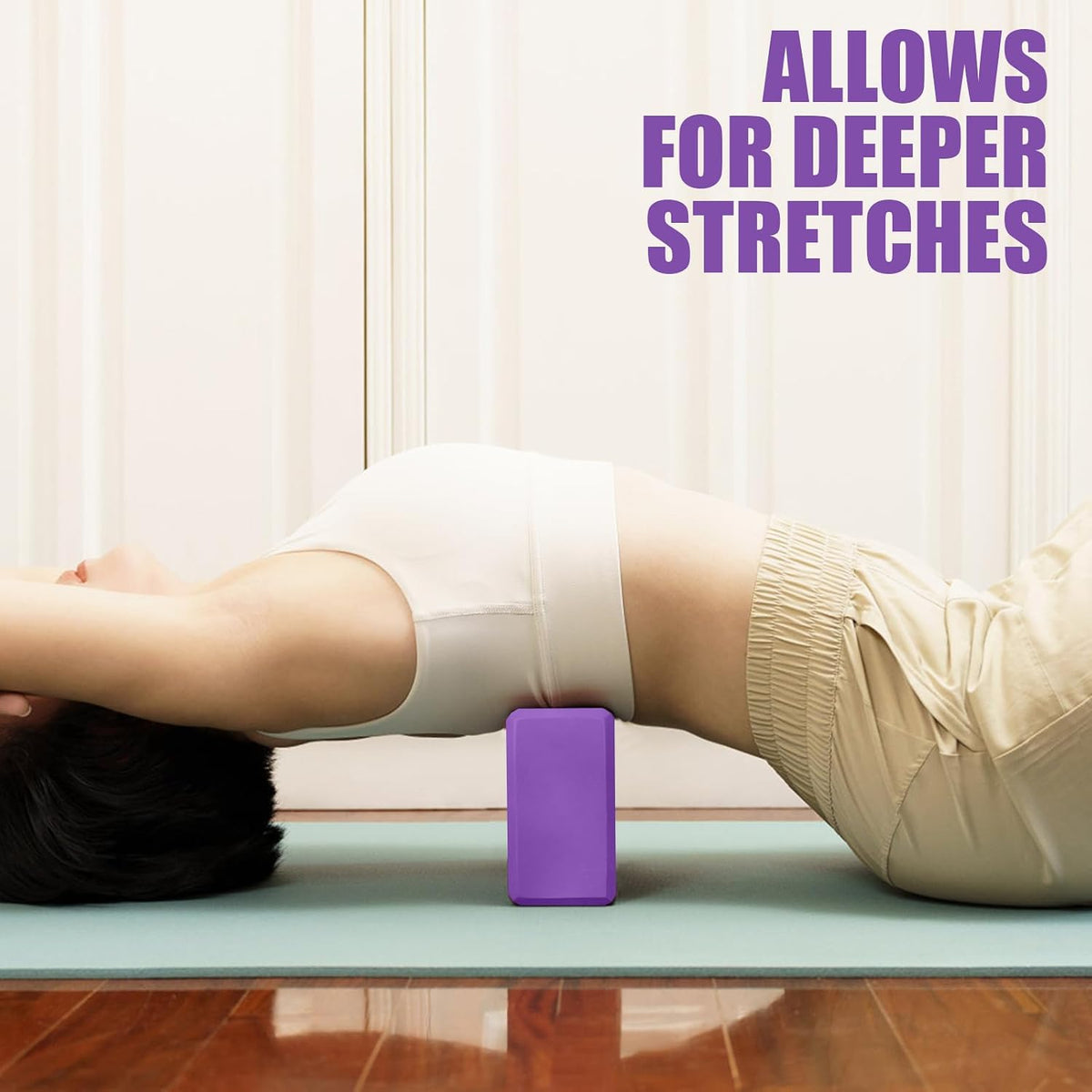 2 Pcs Yoga Blocks, 9X6X3 Inch Foam Blocks for Pilates