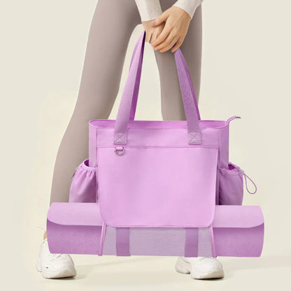 KALIDI Women'S Gym Tote Bag with Yoga Mat Holder & Wet Pocket, Lightweight Waterproof Weekender for Travel, Fitness & Pilates, Casual Sports Bag, Fitness Bag
