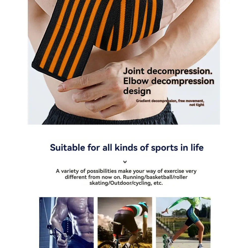 Professional Pressure Band Elbow Support, Fitness Weightlifting Gear, Gym Sports Accessories, Push Press Strength Arm Guard, Assist Wrap Brace