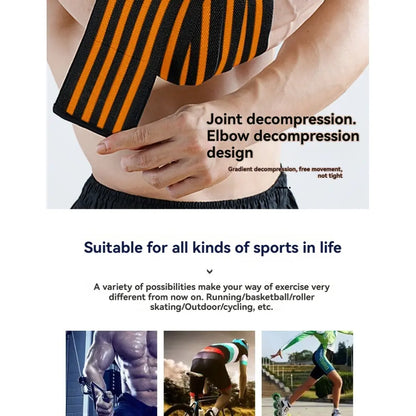 Professional Pressure Band Elbow Support, Fitness Weightlifting Gear, Gym Sports Accessories, Push Press Strength Arm Guard, Assist Wrap Brace