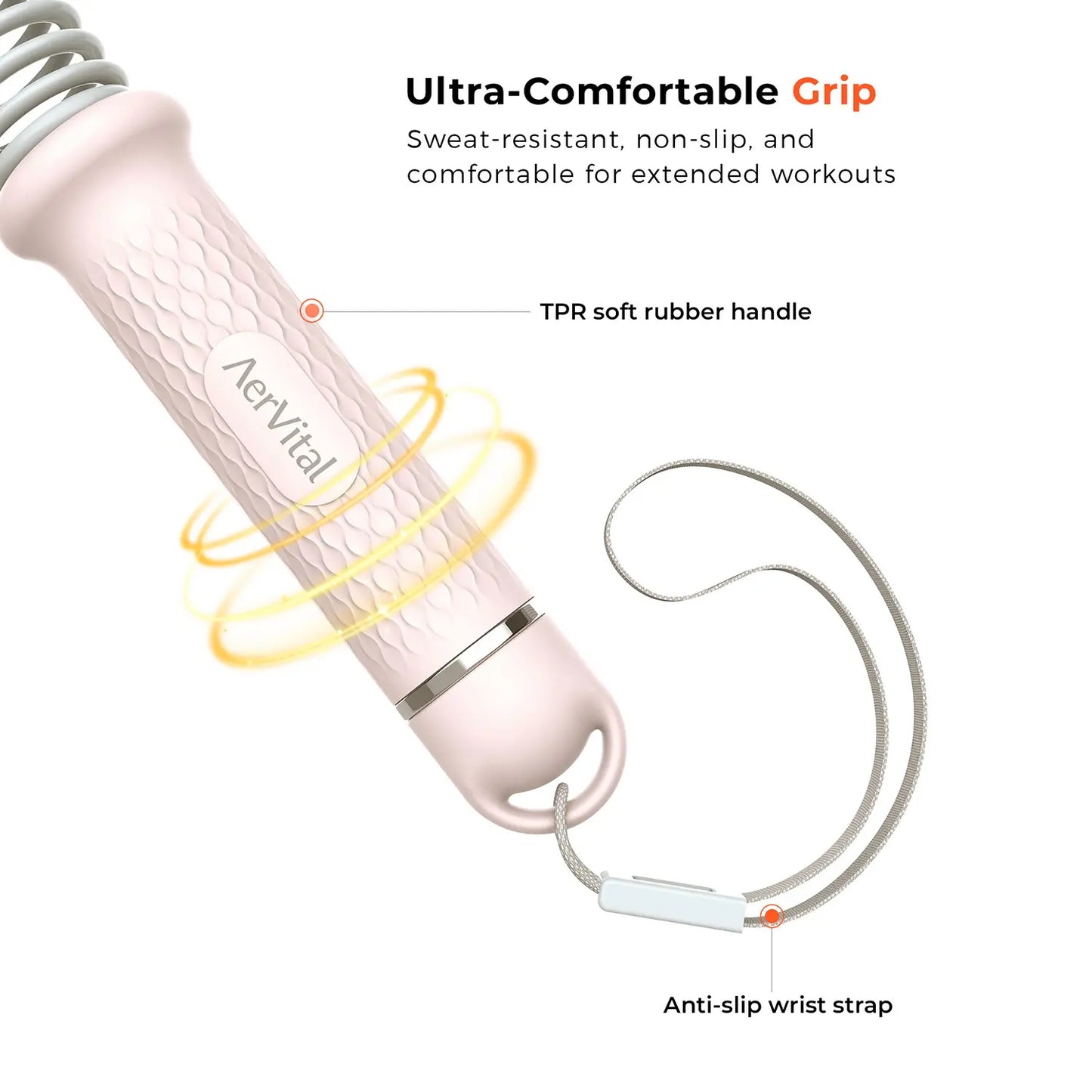 Aervital 2026 New Cordless Battle Ropes for Home Gym Full Body Workout Ropes for Men Women No Jump Ideal for HIIT Training Equipment & Festival Gift, Pink