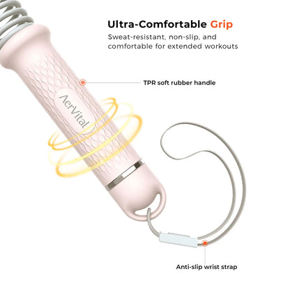 Aervital 2026 New Cordless Battle Ropes for Home Gym Full Body Workout Ropes for Men Women No Jump Ideal for HIIT Training Equipment & Festival Gift, Pink