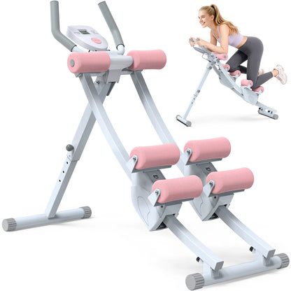 Bearbro Adjustable Ab Trainer with LCD Monitor, 4 Resistance Levels, Foldable Core Workout Machine for Home Gym,Blackfriday