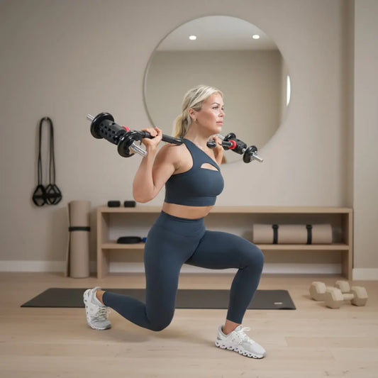 PRCTZ Modular Training Barbell and Curl Bar Combo, Adjustable Dumbbell to Barbell Weight Bar ,Curl Bar, and Macebell Converter, Built-In Resistance Tube Adapter, up to 200 Lb. Capacity