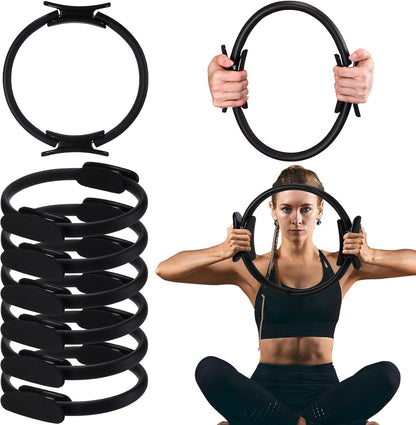 Pilates Ring 11. 81 Inch Pilates Circle Yoga Ring Magic Lightweight Flexible Workout Equipment for Fitness Physical Therapy Resistance Exercise Arms Legs