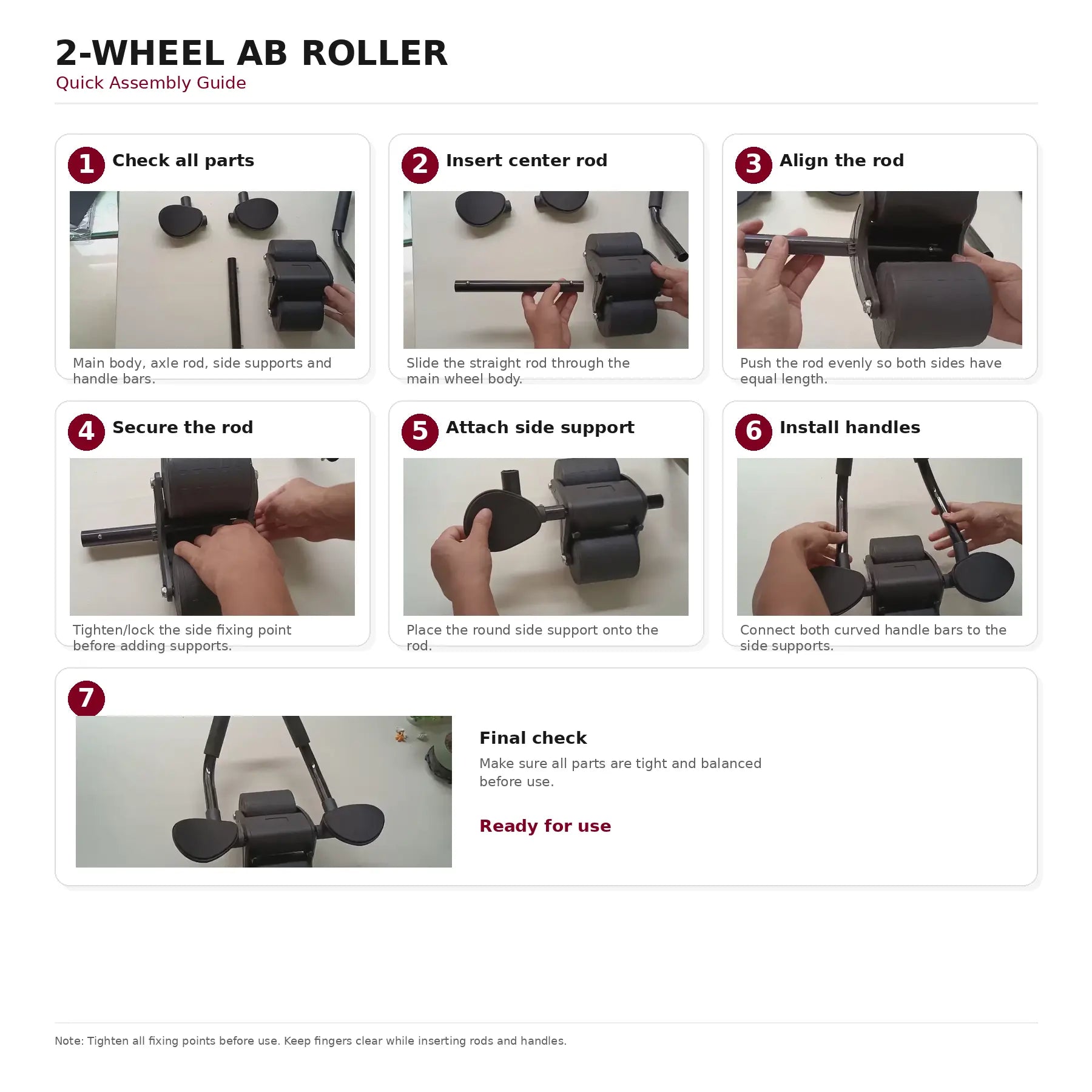 Elbow Support Rebound Ab Roller Wheel, Quiet Lightweight Wheel Ab Training Equipment with Knee Mat & Timer for Home Use (Suitable for Men & Women), Quiet Wheels for Home Use