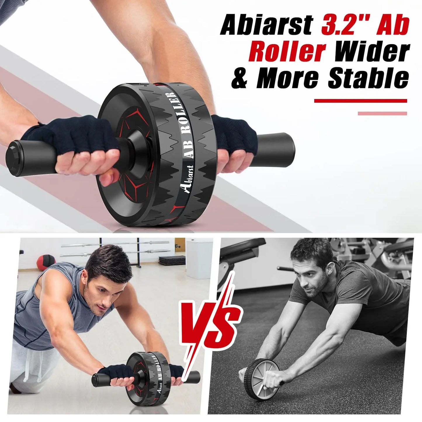 Ab Roller Wheel | Core Strength & Ab Training Equipment with Knee Pad