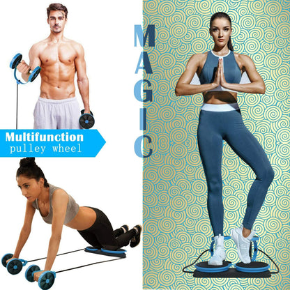 Multi-Function Double Ab Roller Wheel New Version Ab Wheel Exercise Fitness
