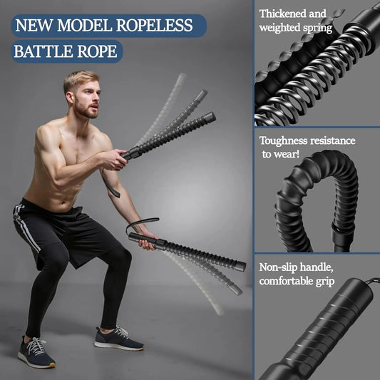 Cordless Battle Ropes for Exercise, Cordless Jump Ropes, Skipping Rope, Portable Exercise for Home Gyms, Sports Battle Ropes for HIIT Workouts, Low-Intensity Aerobic Training, Very Suitable for Home Fitness, Workout Equipment