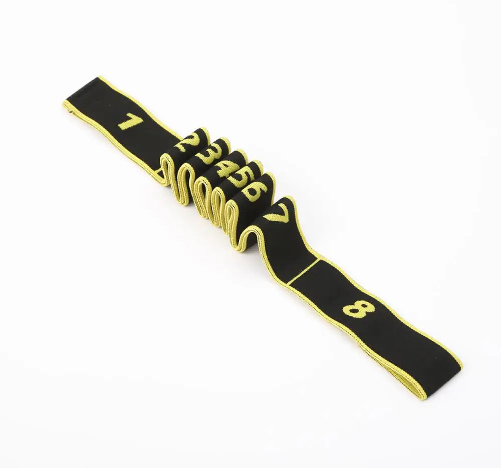 Yoga Pull Strap Belt Girl Elastic Latin Dance Stretching Band Loop Yoga Pilates GYM Fitness Exercise Resistance Band with Number
